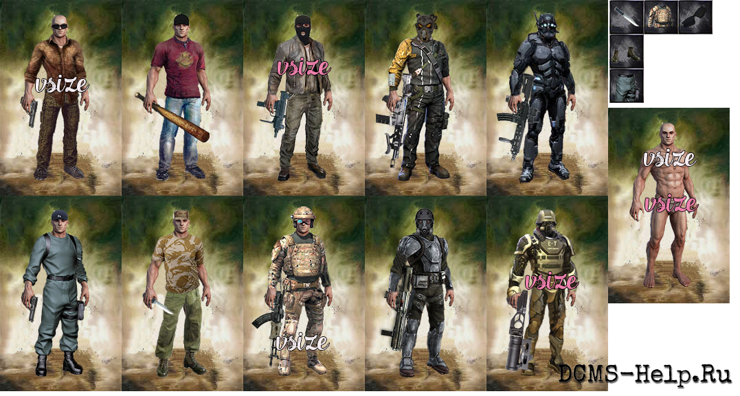 Представляем набор манекенов и комплектов для игры «Битва Титанов»! Размеры каждого элемента — 177 × 285 пикселей. В архиве вы найдёте 10 уникальных комплектов для мужского персонажа, а также иконки для игровых предметов. Шаблон был продан пользователем Virtual 9 февраля 2017 года за 200 рублей. Отличное решение для разработчиков, которые хотят разнообразить визуальную составляющую проекта.